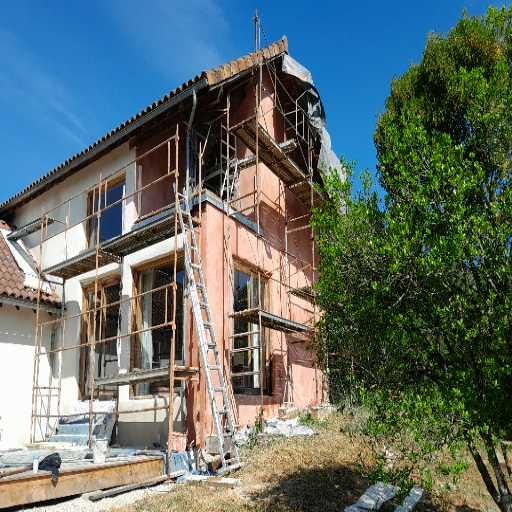 Façade avec un enduit chaux et badigeon  